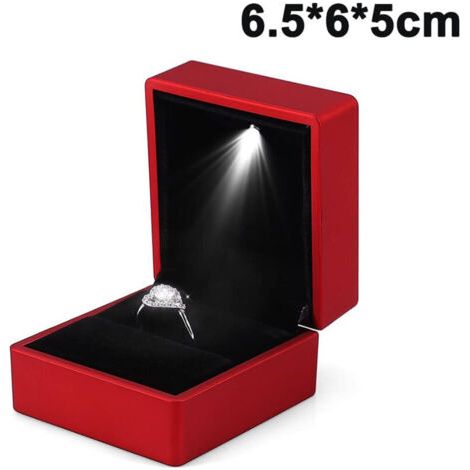 Boîte à bagues lumineuse LED – Écrin élégant pour alliances et fiançailles, organisateur de bijoux avec éclairage intégré (1/4)