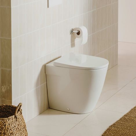 WC monobloc en céramique blanche sans rebord 36x53 cm - Ona Roca