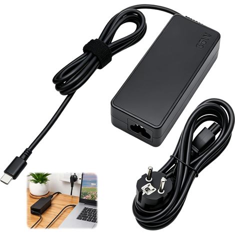 Chargeur 65W USB C Ordinateur Portable Alimentation pour Lenovo ThinkPad T14 T15 T480 T490 T580 T590 X13 X280 X380 L480 E14 E15 E480 E490 E580 E590 Yoga 720 730 910 X1 Carbon Adaptateur Rapide (1/5)