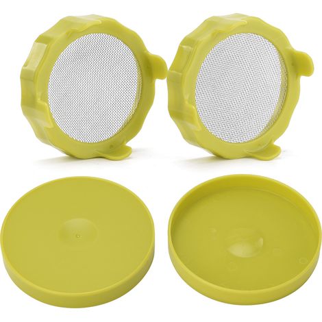 Couvercle ABS pour bocaux Mason à large ouverture avec tamis inox (1/5)