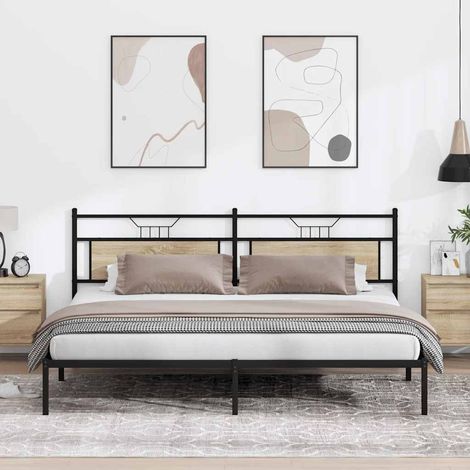 vidaXL Bed Frame without Mattress Sonoma Oak 193x203cm Engineered Wood (1/5)