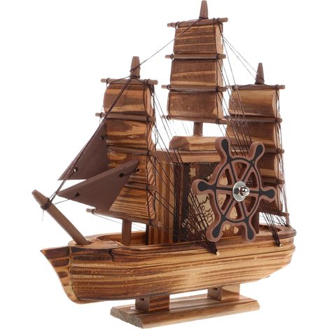 Modèle de Bateau Miniature en Bois, Ornement Nautique Rustique (1/5)