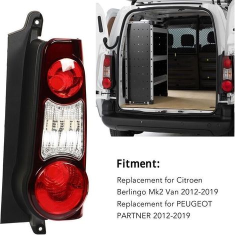 Feu arrière droit remplacement de la lampe de clignotant de frein arrière pour 9677205480 Citroen Berlingo Mk2 Van