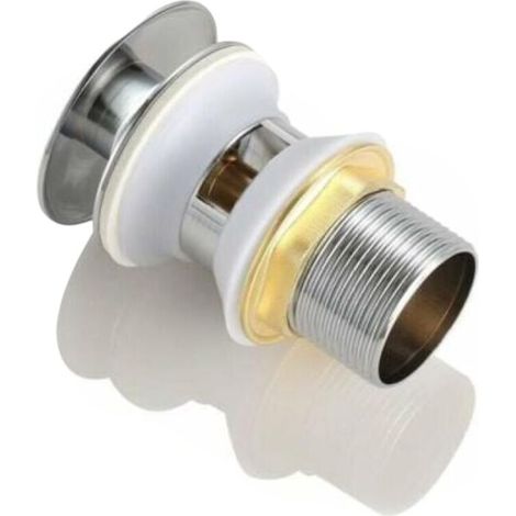 Bouton de vidange escamotable, bouchon de lavabo de salle de bain, siphon, bouchon de déchets, accessoire de robinet de lavabo,Push Open Click Clack pour Salle de Bain 1-1/4 en Laiton Chromé YMYNY
