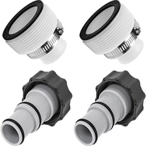 Poolschlauchadapter, 2 Paar Ersatz-Pooladapter, Schlauchadapter für Intex-Pumpe, Anschluss für 32-mm-, 1,5-Zoll- und 1,25-Zoll-Poolschläuche