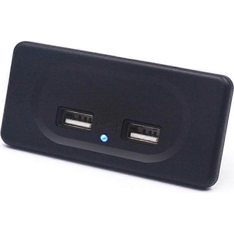 Chargeur de voiture double USB 12V, compatible avec les voitures, camping-cars, fourgons aménagés, etc., 3,1A. (1/5)