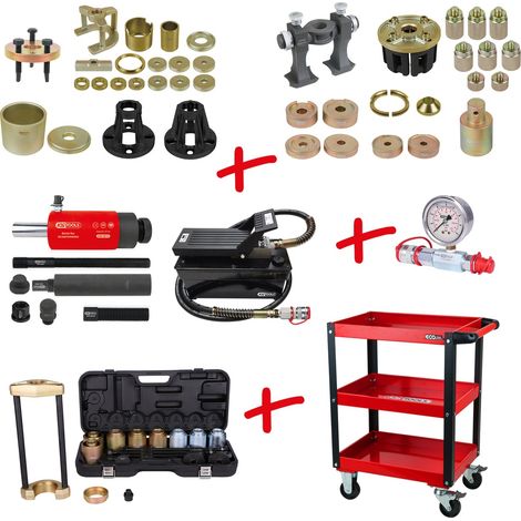 KS Tools Universal Radlagermontage und Demontage-Satz mit Servicewagen, 110-tlg (1/2)