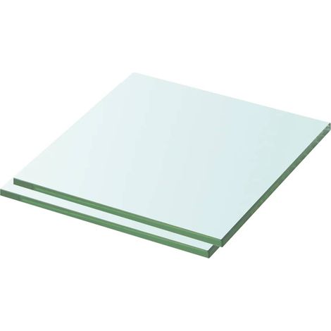 Shelves 2 pcs Panel Glass Clear 30x25 cm vidaXL