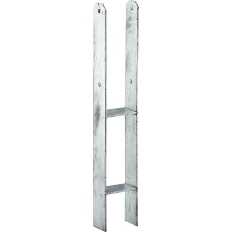 H-Anker Pfostenträger Pfostenanker 81x60x295x600mm feuerverzinkt Zaunpfosten (1/4)