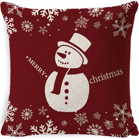 Lot de 4 housses de coussin cerf Nol, taies d'oreiller festives pour canapé, voiture, bureau, lit, salon, décoration de Noël pour maison. (1/5)