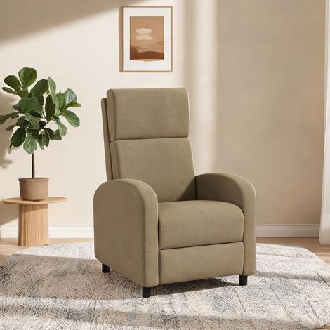 Fauteuil relax beige en polyester 64 x 86 x 102 cm (1/5)