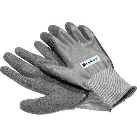 Guante poliéster con palma poliuretano para jardín, gris, t-09 l