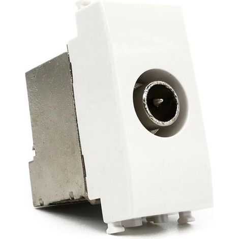 Presa tv derivata compatibile con vimar plana connettore maschio prese da incasso per moduli bianco (1/3)
