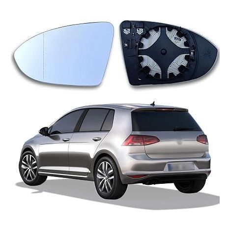 Golf 7 Mirror Glass Left Driver Side Mirror Convex Ice Defrosting Aspherical Heated Mirror with Support Plate (1/5)