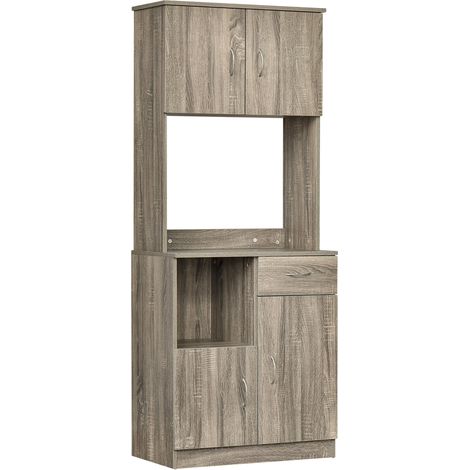 Credenza Moderna Alta 71x41x178 cm in Legno truciolare Grigio (1/5)