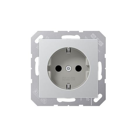 Jung Enchufe SCHUKO®, 16 A 250 V , duroplástico lacado, serie A, aluminio A 1520 AL
