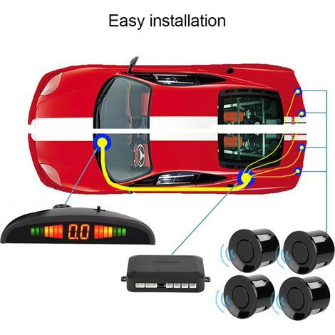 Alarme sonore pour 4 capteurs de stationnement, avertisseur sonore, radar de recul, système LED (1/2)