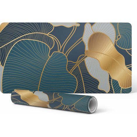 Alfombrilla antideslizante para escritorio con elegantes hojas, 120 x 60 cm.