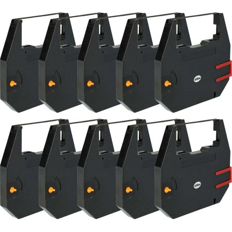 vhbw 10x Ribbon Cartridge compatible with Nakajima ALL 210, AE 710, AE 640 Dot Matrix, Receipt Printer - Carbon Band Black Ink Ribbon