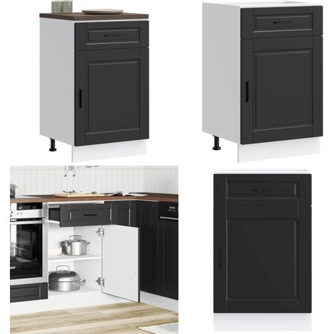 vidaXL Armoire de cuisine Porto noir bois d'ingénierie (1/5)