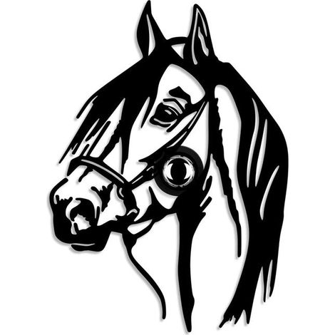 [GEBRAUCHT] B-Ware Opviq Horse Wandleuchte Lampe Metall Schwarz Steckerkabel 57 X 41 Cm (1/2)