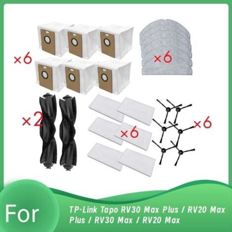 Pour les aspirateurs robots RV20/RV30 Max, brosse latérale principale, filtre, sacs à poussière (1/4)