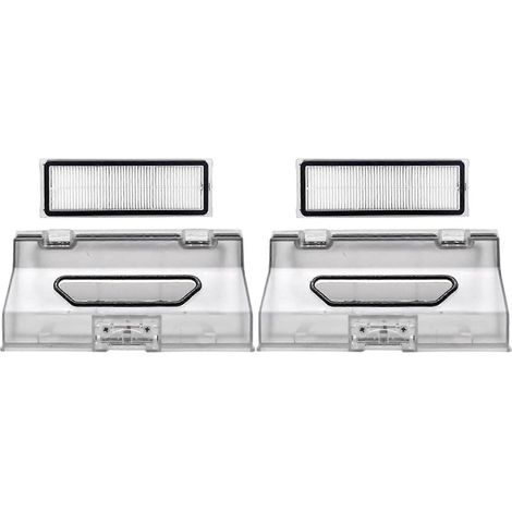 Lot de 2 pièces de rechange pour aspirateur robot Dreame Bot W10 / W10 Pro : bac à poussière avec filtre (1/5)