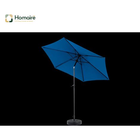 HOMAIRE Parasol extérieur rectangulaire double face de 9 pieds avec manivelle bleu