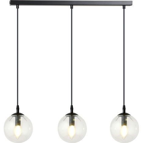 Lampadario Emibig COSMO 3 3xE14 nero vetro trasparente (1/5)