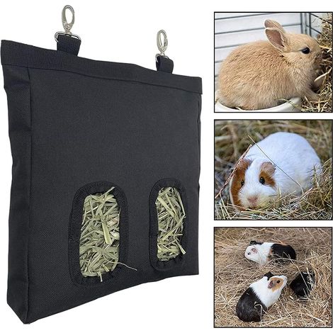 1 Sac à foin, Tissu Oxford 600D, Fermetures à pression, Mangeoire suspendue, Pour lapins et cochons d'Inde (1/5)