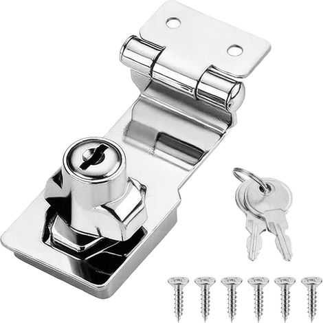 Drehknopf Riegelschloss Edelstahl 3 Zoll Silber mit Schlüssel