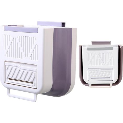 Poubelle pliable crochet de porte intégré , bac à compost sous plan travail , capacité compacte 7 li (1/5)