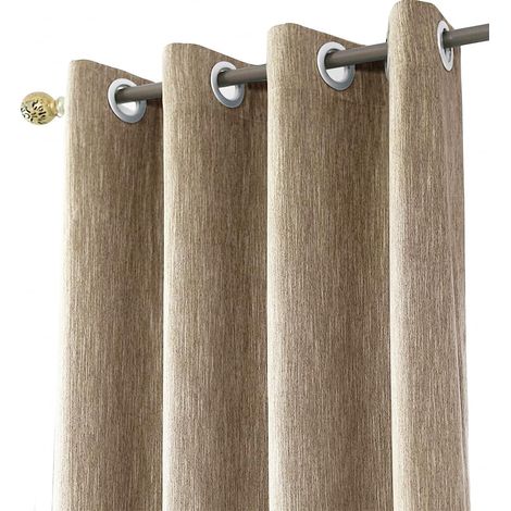 Rideau occultant Thermique Isolant pour Chambre Salon Dressing pergola Marron - Rideau avec raffstores et Motif Lin, pour Une Isolation Thermique et Un Design élégant (168x116cm) (1/5)