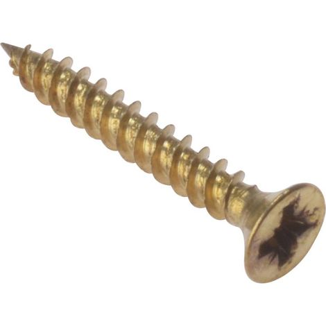 ForgeFix CSK11410EB General Purpose Pozi Compatible Screw CSK TT Electro Brass 1.1/4in x 10 Box 200 FORCSK11410E