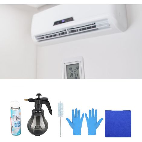 Kit de nettoyage de climatiseur 6 pièces comprenant un sac de récupération d'eau, une brosse et un pulvérisateur universel (1/5)