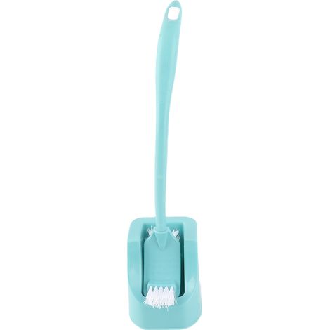 Cepillo de baño de doble cara, higiénico, con soporte antigoteo, de plástico resistente, para uso doméstico y hotelero, color azul. (1/5)