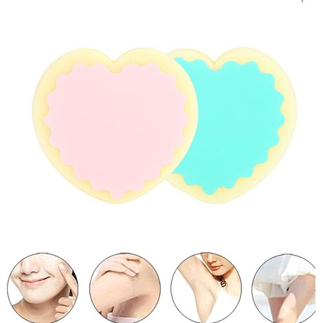 Cœur épilation femme, éponge polissage lissant, pad gommage peau douce, outil soin dépilatoire réutilisable (1/5)