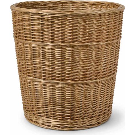 Cesto Grande XL in Vimini Naturale Intrecciato Tondo Multiuso cm 57 x h 58