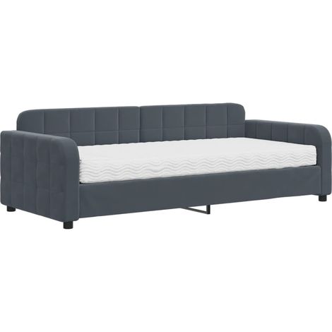 Maison Exclusive - Tagesbett mit Matratze Dunkelgrau 90x200 cm Sa