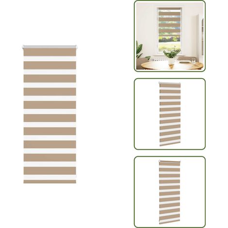 vidaXL Zebrarollo Sandbraun 60x100 cm Stoffbreite 55,9 cm Polyester (1/5)