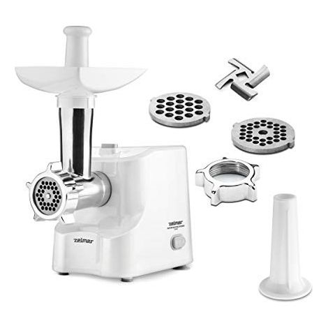 Zelmer ZMM1010B Hachoir électrique, Plastique et Acier Inoxydable, Blanc
