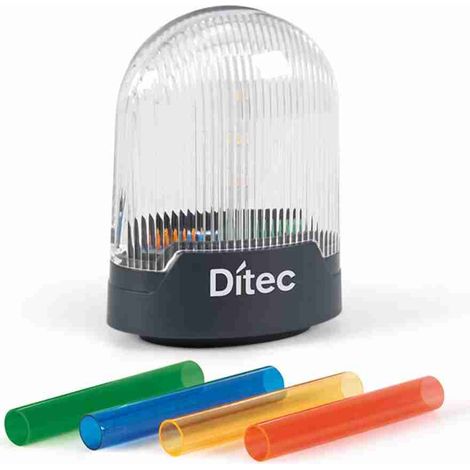 DITEC - Code FL24 24-Vdc-Blinkleuchte mit über das elektronische Bedienfeld gesteuertem Blinken – Schutzart IP44 (farbige Röhren im Lieferumfang enthalten)