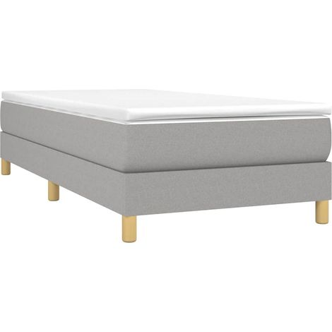 Boxspringbettgestell Hellgrau 100x200 cm Stoff vidaXL (1/5)