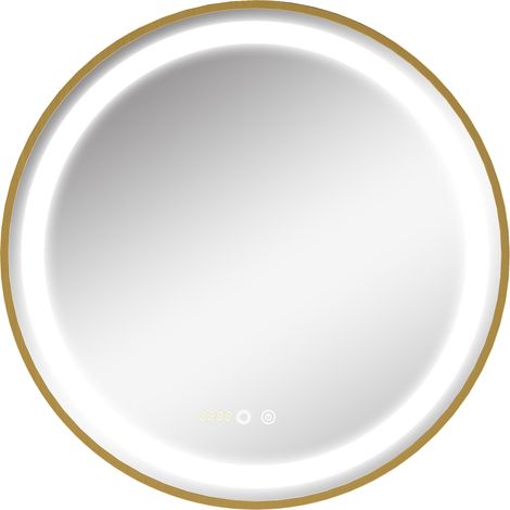 Miroir, éclairage LED, 4 cm, pour salle de bain, luminosité et réglables, fonction mémoire, pose murale, décoration fonctionnelle