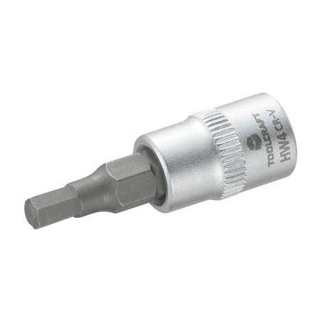 Douille-embout 6 pans intérieurs 4 mm Longueur: 37 mm TOOLCRAFT 816069 Propulseur: 1/4" (6.3 mm) 1 p (1/2)