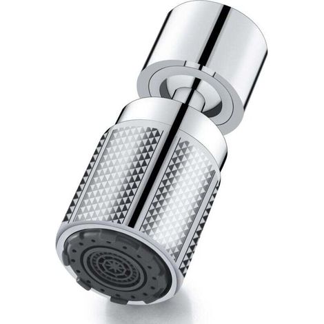 Aireador de grifo universal, boquilla giratoria de 360° para grifo de cocina, aireador de grifo ahorrador de agua con 3 modos, para M20 M22 M24-Crezuo