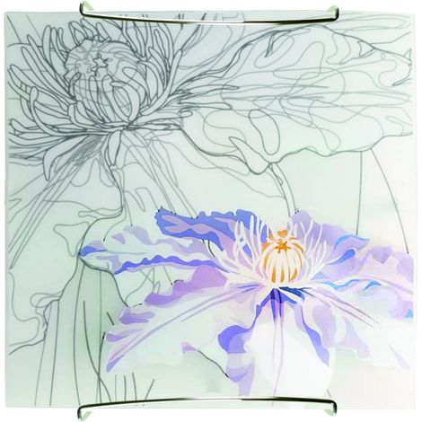 Plafoniera Candellux Spring cromata vetro bianco E27 30cm (1/3)