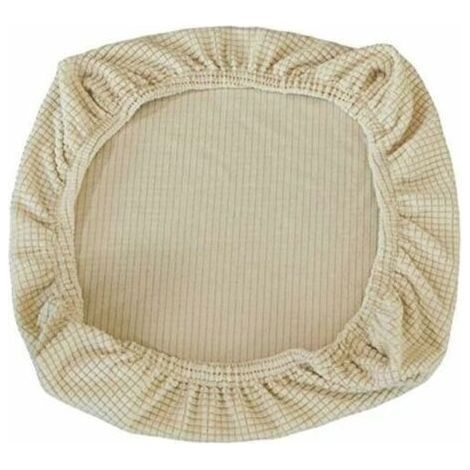 2 Pièces Housses de Chaise en Sndex Élastique - Lavables - pour Chaises de Bureau, Salle à Manger, Bar, Décoration de Fête de Mariage (Beige) (1/5)
