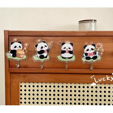 4er-Set Panda-Wandhaken-Handtuchhalter Badezimmer Edelstahl (1/5)