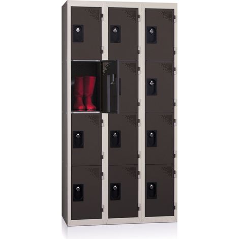 PROVOST - Vestiaire multicases monobloc 3 colonnes - 12 cases - bleu RAL 5005